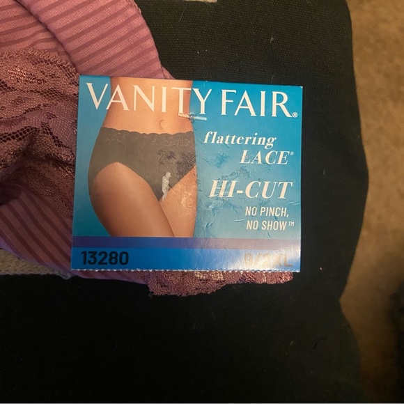 Vanity Fair Purple/Pinkish Lace Trim Panties High Cut Full Coverage 9/2XL - Picture 4 of 5
